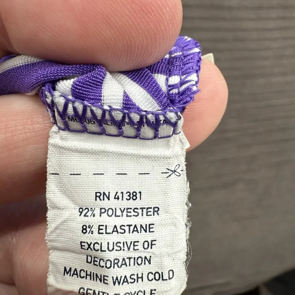 Ralph‎ Lauren Performance Polo Shirt Men XL Purple Striped Polyester Golf.